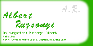 albert ruzsonyi business card